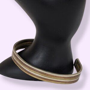 V. 3-Tone Open Metal Cuff Bracelet